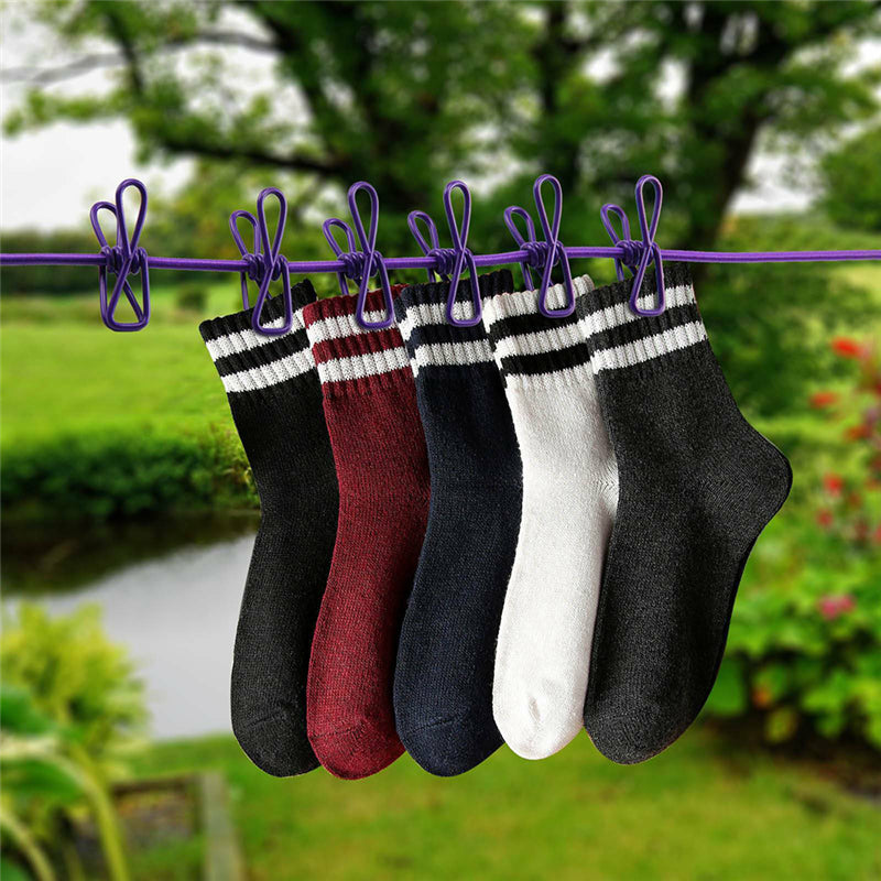 Stretchable Clothes Line With 12 Clips Drying House of Discounts.pk