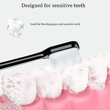 Bristle Micro Nano Toothbrush for Sensitive Teeth and Gums Care, Extra Soft Silko Toothbrush for Adults and People with Braces