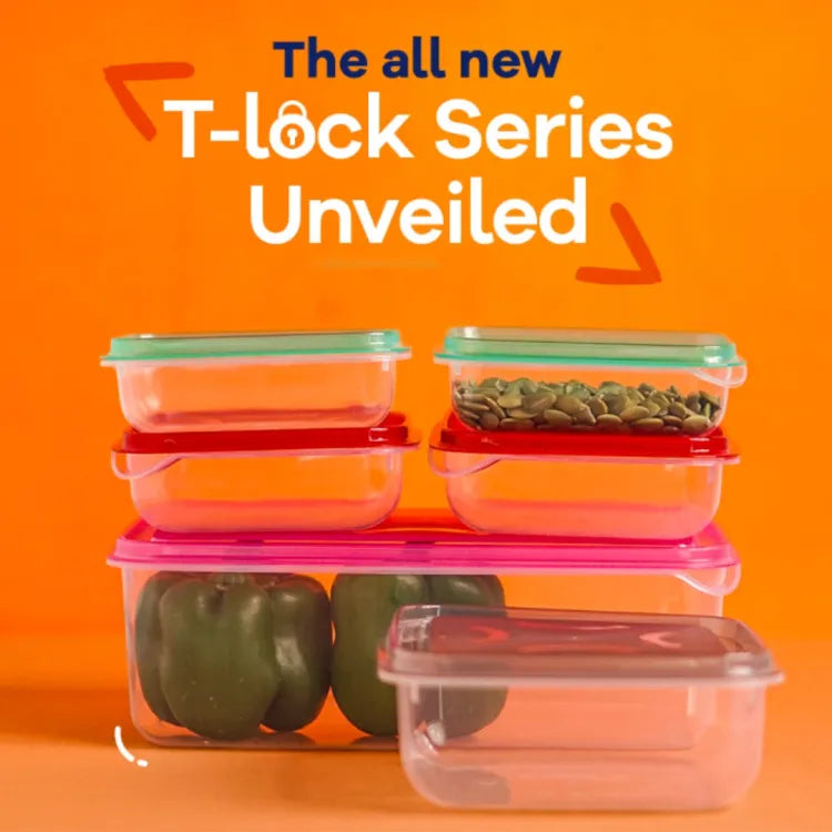 FOOD CONTAINERS, THUMB LOCK FOOD CONTAINER, STACKABLE PLASTIC STORAGE BOXES ( 7PC SET)