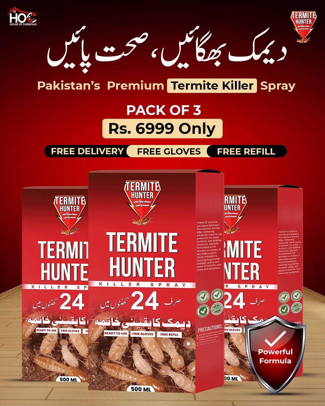 Deemak دیمک (Termite) Killer Spray with Free Refill & Gloves Kill Termite within 24 hours