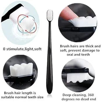 Bristle Micro Nano Toothbrush for Sensitive Teeth and Gums Care, Extra Soft Silko Toothbrush for Adults and People with Braces