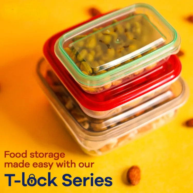 FOOD CONTAINERS, THUMB LOCK FOOD CONTAINER, STACKABLE PLASTIC STORAGE BOXES ( 7PC SET)