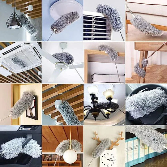 Buy Cleaning Feather Grey Duster 10 Feet Long & Get 4 FREE Gifts Scratch Wire Dishwash cloths (Imported Quality)