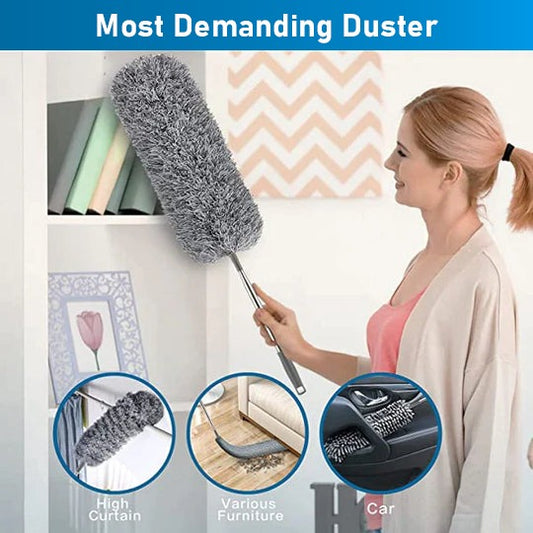 Buy Cleaning Feather Grey Duster 10 Feet Long & Get 4 FREE Gifts Scratch Wire Dishwash cloths (Imported Quality)