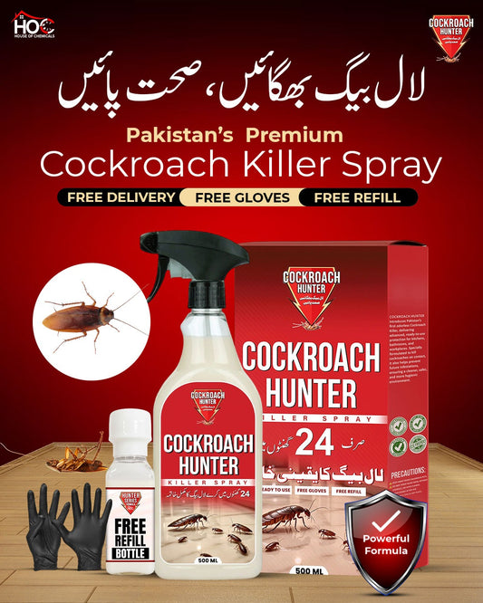 LalBaig لال بیگ (Cockroach) Killer Spray with Free Refill & Gloves Kill Cockroach within 24 hours