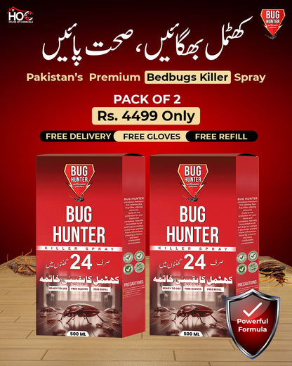 Khatmal کھٹمل (BedBugs) Killer Spray with Free Refill & Gloves Kill Bedbugs within 24 hours