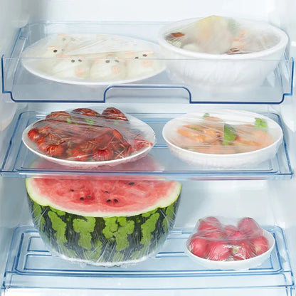 Disposable Food Cover Plastic Wrap Elastic Food Lids For Fruit Bowls Cup Cap