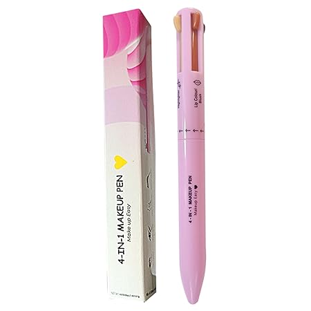 4 in 1 Make Up Pe, Multifunctional Eyebrows Eyeliner Lip Liner Highlighter Makeup Pen, Touch Up 4-in-1 Makeup Pen, Waterproof All In One Makeup Pen Eye Long Lasting (Pack of 1)