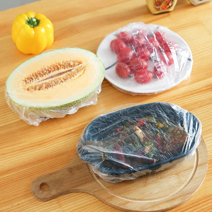 Disposable Food Cover Plastic Wrap Elastic Food Lids For Fruit Bowls Cup Cap