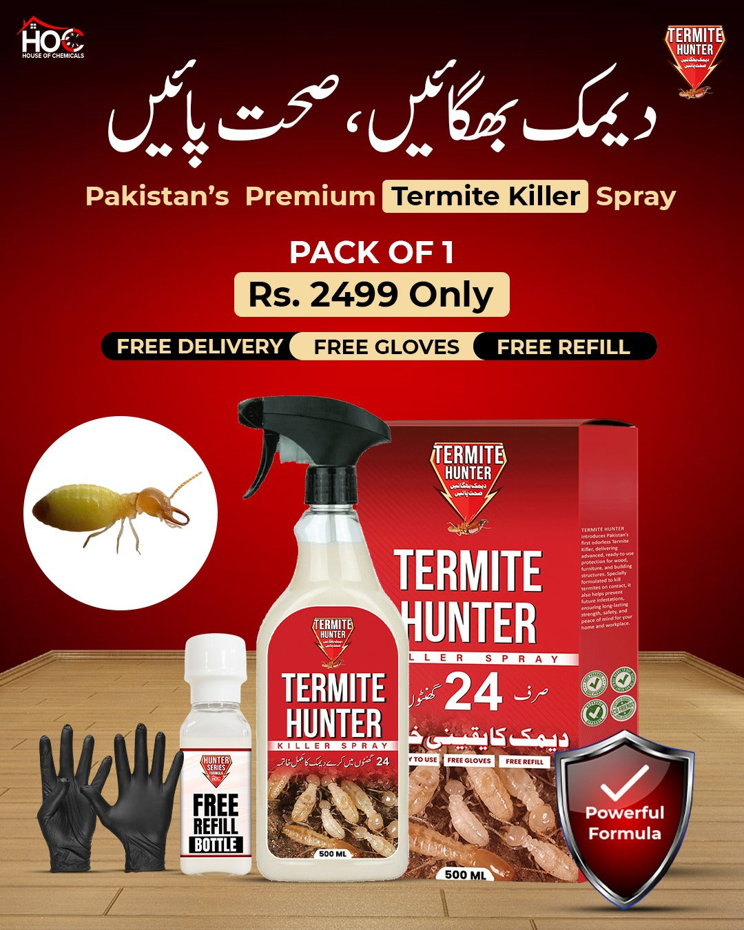 Deemak دیمک (Termite) Killer Spray with Free Refill & Gloves Kill Termite within 24 hours