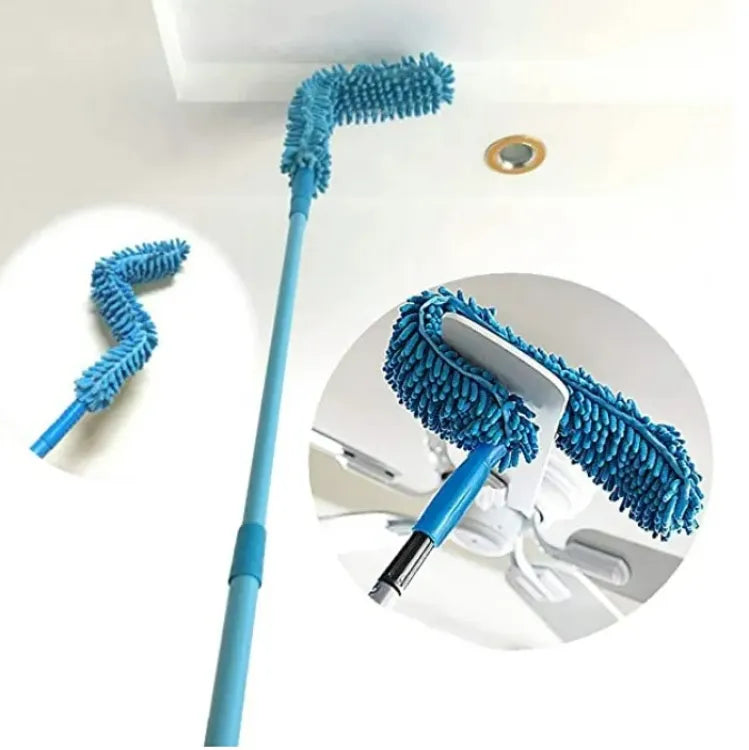 Flexible Micro Fiber Duster With Telescopic Stainless Steel Handle for Fan Cleaning Specially