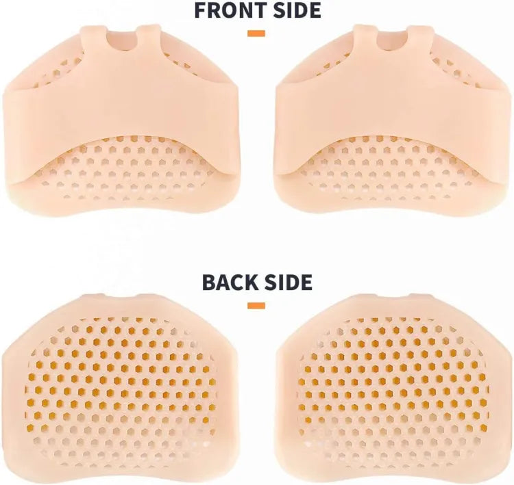 2 Pairs | Silicone Heel Pads + Toe Pads Honeycomb Forefoot Socks Anti Crack