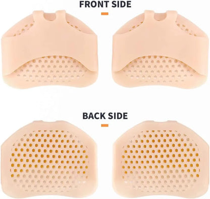 2 Pairs | Silicone Heel Pads + Toe Pads Honeycomb Forefoot Socks Anti Crack