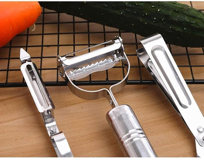 Stainless Steel Julienne Peeler (Pack of 3) Vegetable Peeler