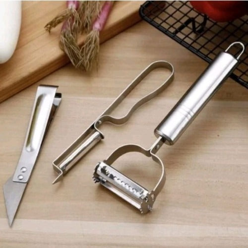 Stainless Steel Julienne Peeler (Pack of 3) Vegetable Peeler