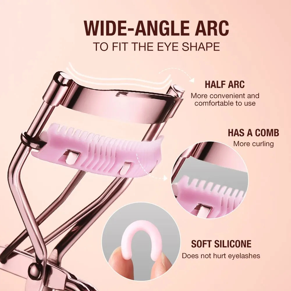 Professional Rose Gold Eyelash Curler Eyelash Cosmetics Makeup Tools Ladies Accessories Quick Styling Compact Portable