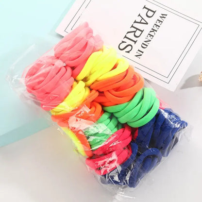 Many People Like The High Elasticity Hair Rope 100 Pack Of Multiple Colors Seamless Hair Ring Rope