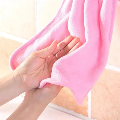 4pcs Coral Velvet Bathroom Supplies, Soft Hand Towel, Absorbent Cloth Dishcloths, Hanging Cloth, Kitchen Accessories