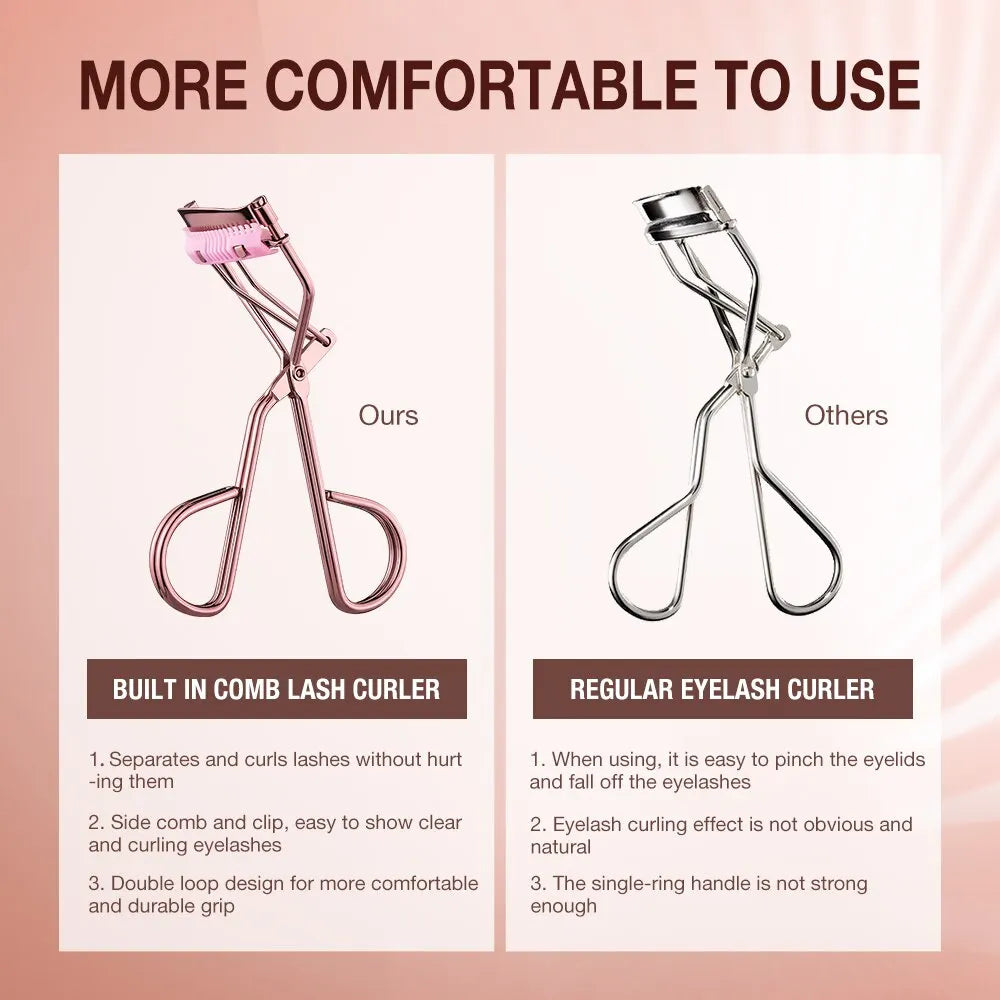 Professional Rose Gold Eyelash Curler Eyelash Cosmetics Makeup Tools Ladies Accessories Quick Styling Compact Portable