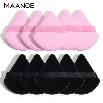 MAANGE 10/12 Pcs Triangle Powder Puff Wet Dry Use For Loose Powder Liquid Cosmetic Soft Plush Powder Puff Makeup Foundation