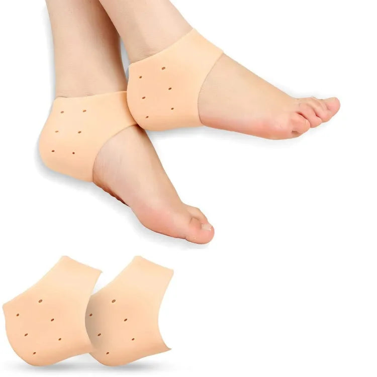 2 Pairs | Silicone Heel Pads + Toe Pads Honeycomb Forefoot Socks Anti Crack