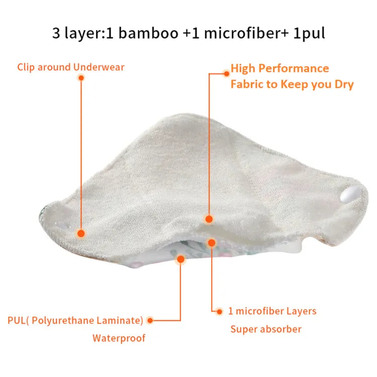 4 Layers, No wet feelings, Reusable Sanitary Pads Washable Feminine Pads For Periods Panty Liner Women Menstrual