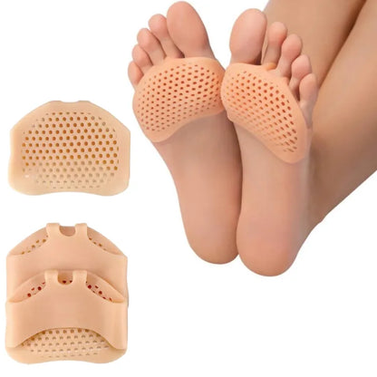 2 Pairs | Silicone Heel Pads + Toe Pads Honeycomb Forefoot Socks Anti Crack