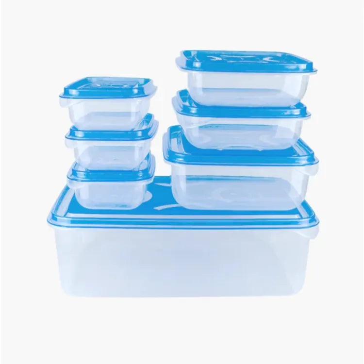 IKEA STYLE FOOD CONTAINERS, THUMB LOCK FOOD CONTAINER, STACKABLE PLASTIC STORAGE BOXES ( 7PC SET)