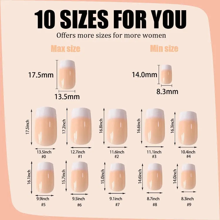 WANTER - 100pcs French Nails For Girls, With 2 Nails Glue Sheet Stickers, Artificial Nails, Nails For Girls Beautiful Fake Nails Fancy Nails With Nail Glue, Nails Acrylic Nails Kit 100pcs Set False Nails