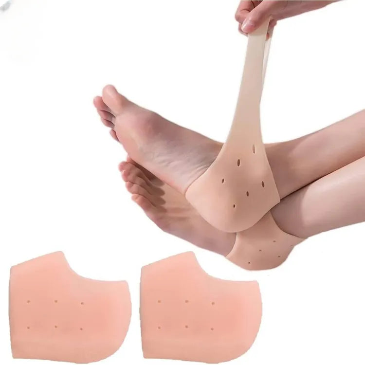 2 Pairs | Silicone Heel Pads + Toe Pads Honeycomb Forefoot Socks Anti Crack