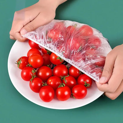 Disposable Food Cover Plastic Wrap Elastic Food Lids For Fruit Bowls Cup Cap